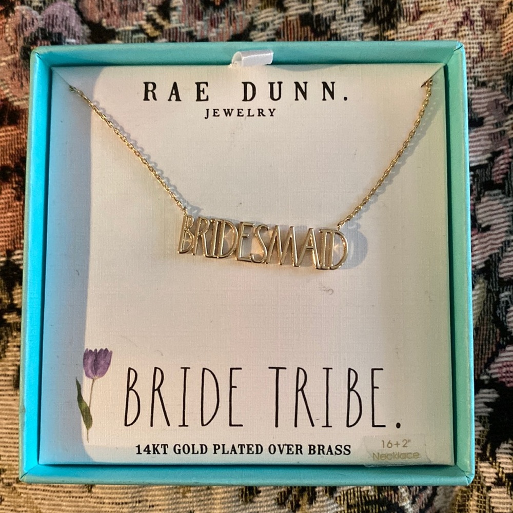 ~Rae Dunn~ “Bridesmaid” 16” +  2” Necklace
